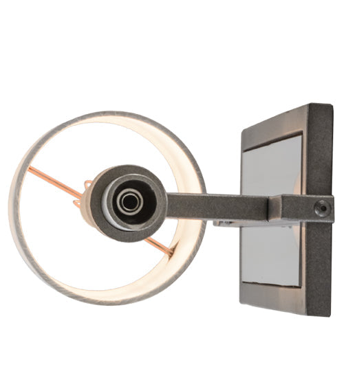 Meyda Lighting Alberta 4" Blackened Pewter Wall Sconce With White Paper And Crystal Idalight Shade