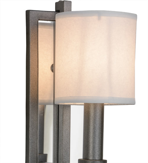 Meyda Lighting Alberta 4" Blackened Pewter Wall Sconce With White Paper And Crystal Idalight Shade