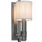 Meyda Lighting Alberta 4" Blackened Pewter Wall Sconce With White Paper And Crystal Idalight Shade