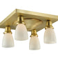 Meyda Lighting Alcove 21" 4-Light Brushed Brass Flush Mount Light With White Shade Glass