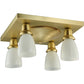 Meyda Lighting Alcove 21" 4-Light Brushed Brass Flush Mount Light With White Shade Glass