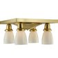 Meyda Lighting Alcove 21" 4-Light Brushed Brass Flush Mount Light With White Shade Glass