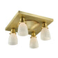 Meyda Lighting Alcove 21" 4-Light Brushed Brass Flush Mount Light With White Shade Glass