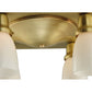 Meyda Lighting Alcove 21" 4-Light Brushed Brass Flush Mount Light With White Shade Glass