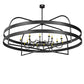 Meyda Lighting Aldari 108" 12-Light Textured Black Chandelier With Ivory Faux Candlelight
