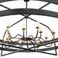Meyda Lighting Aldari 108" 12-Light Textured Black Chandelier With Ivory Faux Candlelight