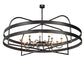 Meyda Lighting Aldari 108" 12-Light Textured Black Chandelier With Ivory Faux Candlelight