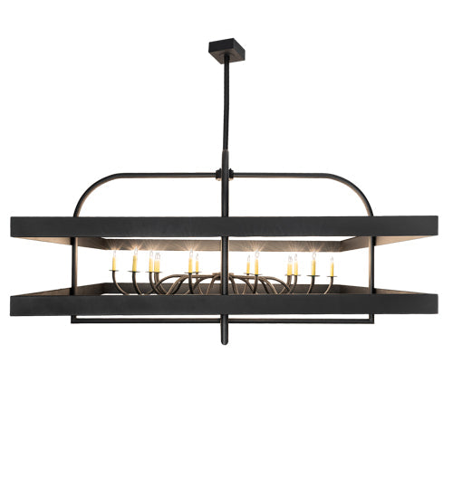 Meyda Lighting Aldari 117" 16-Light Textured Black Chandelier With Ivory Faux Candlelight