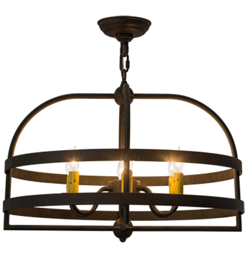 Meyda Lighting Aldari 22" 6-Light Classic Rust Chandelier With Amber Faux Candlelight