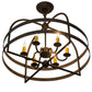 Meyda Lighting Aldari 22" 6-Light Classic Rust Chandelier With Amber Faux Candlelight