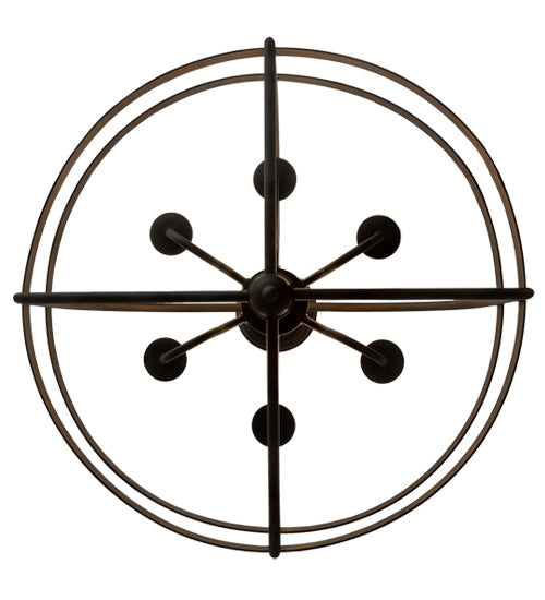 Meyda Lighting Aldari 22" 6-Light Classic Rust Chandelier With Amber Faux Candlelight