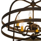 Meyda Lighting Aldari 22" 6-Light Classic Rust Chandelier With Amber Faux Candlelight
