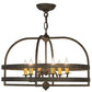 Meyda Lighting Aldari 22" 6-Light Golden Bronze Chandelier With Ivory Faux Candlelight