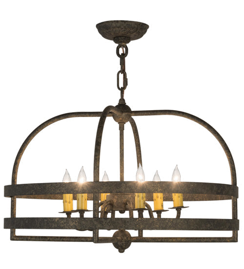 Meyda Lighting Aldari 22" 6-Light Golden Bronze Chandelier With Ivory Faux Candlelight