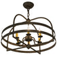 Meyda Lighting Aldari 22" 6-Light Golden Bronze Chandelier With Ivory Faux Candlelight