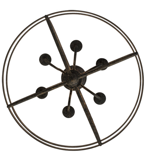 Meyda Lighting Aldari 22" 6-Light Golden Bronze Chandelier With Ivory Faux Candlelight