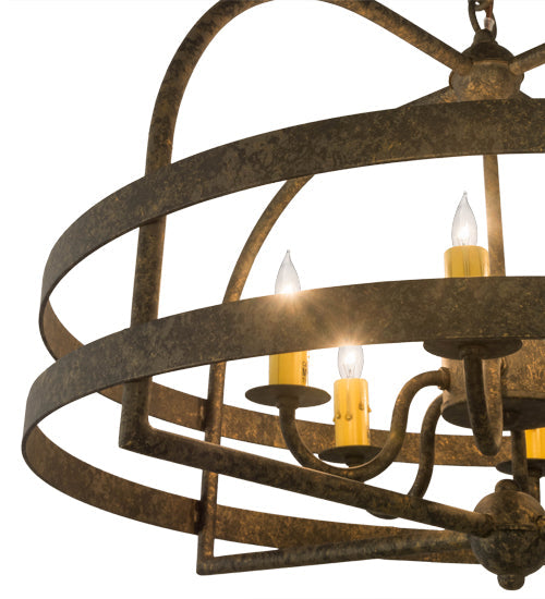 Meyda Lighting Aldari 22" 6-Light Golden Bronze Chandelier With Ivory Faux Candlelight
