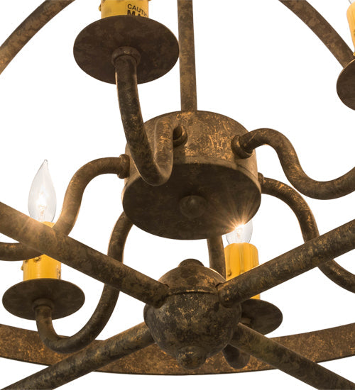 Meyda Lighting Aldari 22" 6-Light Golden Bronze Chandelier With Ivory Faux Candlelight