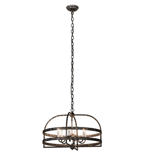 Meyda Lighting Aldari 22" 6-Light Graphite Pewter Chandelier With White Faux Candlelight