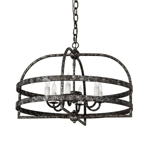 Meyda Lighting Aldari 22" 6-Light Graphite Pewter Chandelier With White Faux Candlelight