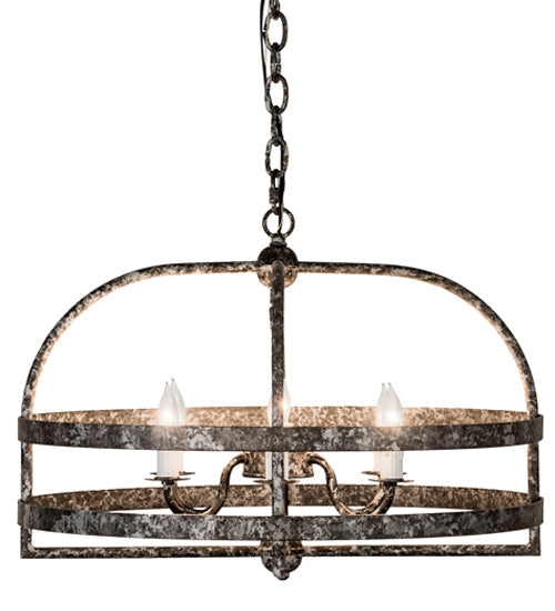 Meyda Lighting Aldari 22" 6-Light Graphite Pewter Chandelier With White Faux Candlelight
