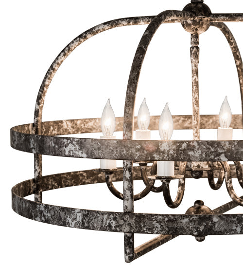 Meyda Lighting Aldari 22" 6-Light Graphite Pewter Chandelier With White Faux Candlelight