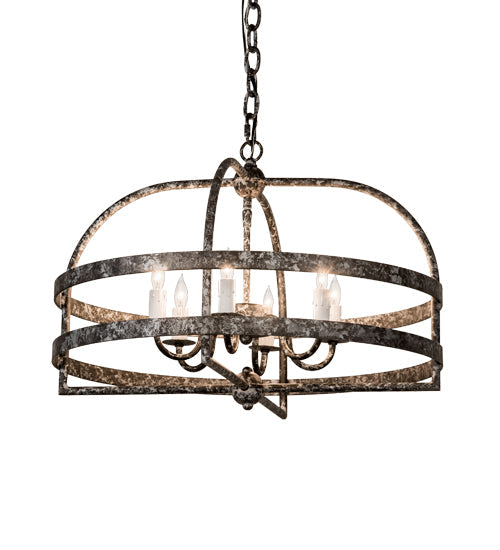 Meyda Lighting Aldari 22" 6-Light Graphite Pewter Chandelier With White Faux Candlelight