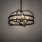 Meyda Lighting Aldari 22" 6-Light Old Wrought Iron Chandelier With Amber Faux Candlelight