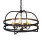 Meyda Lighting Aldari 22" 6-Light Old Wrought Iron Chandelier With Amber Faux Candlelight