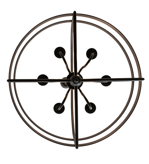 Meyda Lighting Aldari 22" 6-Light Old Wrought Iron Chandelier With Amber Faux Candlelight