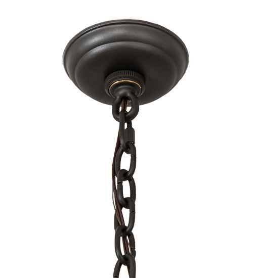 Meyda Lighting Aldari 22" 6-Light Old Wrought Iron Chandelier With Amber Faux Candlelight