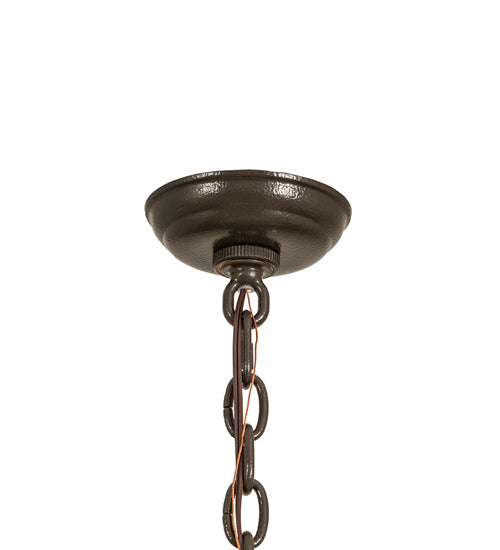 Meyda Lighting Aldari 22" 8-Light Timeless Bronze Vein Pendant Light With Silver Mica Shade Glass