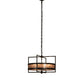 Meyda Lighting Aldari 22" 8-Light Timeless Bronze Vein Pendant Light With Silver Mica Shade Glass