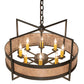 Meyda Lighting Aldari 22" 8-Light Timeless Bronze Vein Pendant Light With Silver Mica Shade Glass