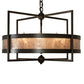 Meyda Lighting Aldari 22" 8-Light Timeless Bronze Vein Pendant Light With Silver Mica Shade Glass