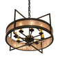 Meyda Lighting Aldari 22" 8-Light Timeless Bronze Vein Pendant Light With Silver Mica Shade Glass