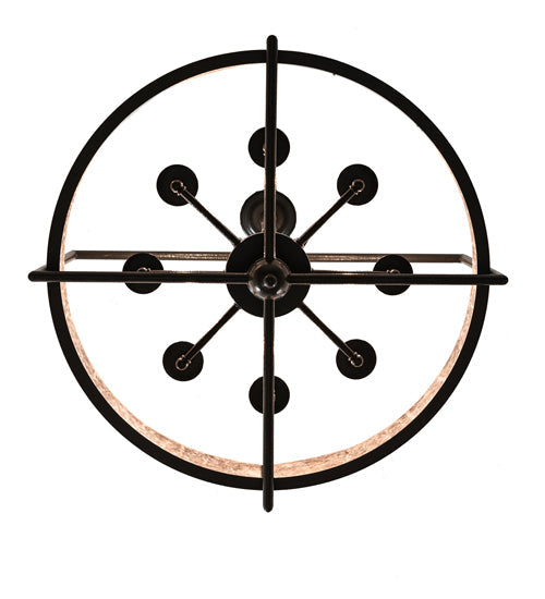 Meyda Lighting Aldari 22" 8-Light Timeless Bronze Vein Pendant Light With Silver Mica Shade Glass