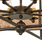 Meyda Lighting Aldari 22" 8-Light Timeless Bronze Vein Pendant Light With Silver Mica Shade Glass
