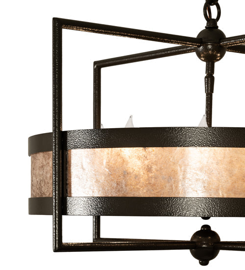 Meyda Lighting Aldari 22" 8-Light Timeless Bronze Vein Pendant Light With Silver Mica Shade Glass
