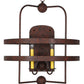Meyda Lighting Aldari 24" 2-Light Rusty Nail Wall Sconce With Ivory Faux Candlelight
