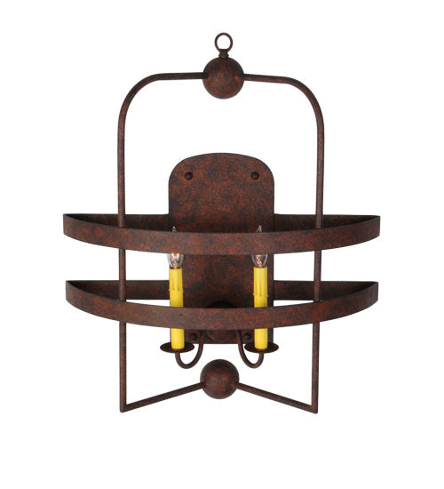 Meyda Lighting Aldari 24" 2-Light Rusty Nail Wall Sconce With Ivory Faux Candlelight