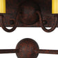 Meyda Lighting Aldari 24" 2-Light Rusty Nail Wall Sconce With Ivory Faux Candlelight