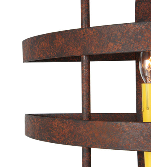 Meyda Lighting Aldari 24" 2-Light Rusty Nail Wall Sconce With Ivory Faux Candlelight