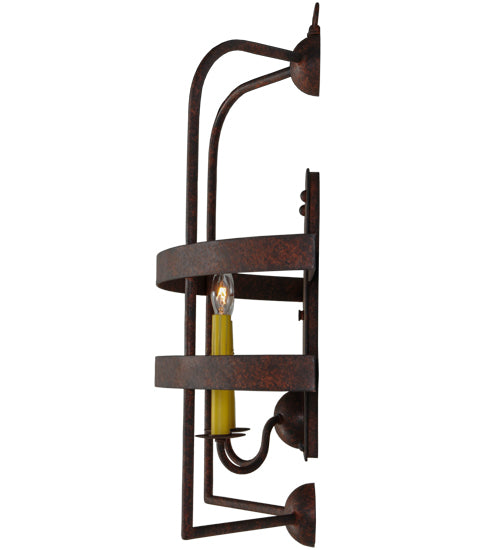Meyda Lighting Aldari 24" 2-Light Rusty Nail Wall Sconce With Ivory Faux Candlelight