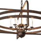 Meyda Lighting Aldari 32" 6-Light Gilded Tobacco Chandelier With White Faux Candlelight
