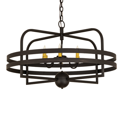 Meyda Lighting Aldari 32" 6-Light Oil Rubbed Bronze Chandelier With Ivory Faux Candlelight