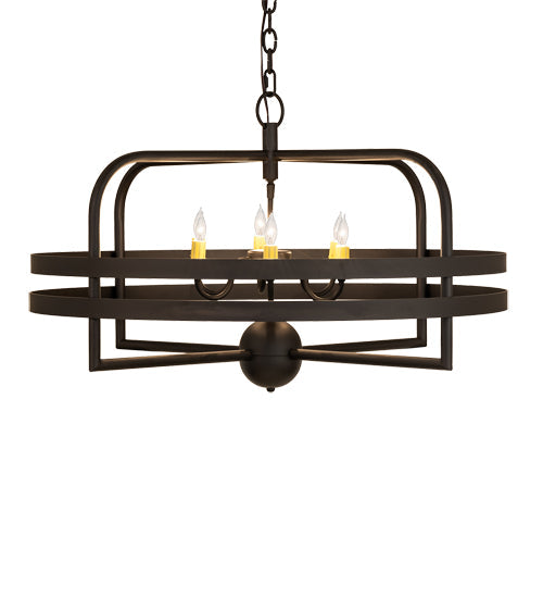 Meyda Lighting Aldari 32" 6-Light Oil Rubbed Bronze Chandelier With Ivory Faux Candlelight