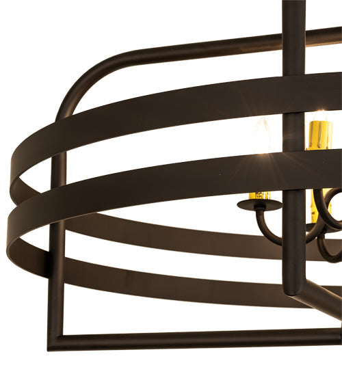 Meyda Lighting Aldari 32" 6-Light Oil Rubbed Bronze Chandelier With Ivory Faux Candlelight