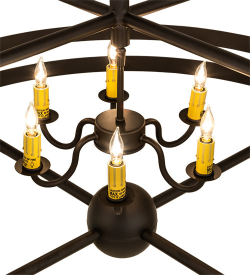 Meyda Lighting Aldari 32" 6-Light Oil Rubbed Bronze Chandelier With Ivory Faux Candlelight