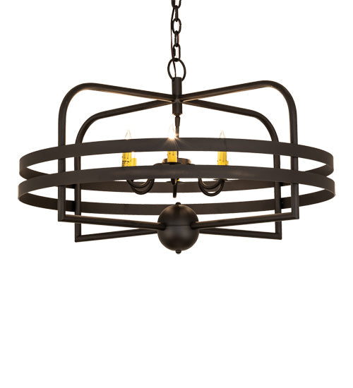 Meyda Lighting Aldari 32" 6-Light Oil Rubbed Bronze Chandelier With Ivory Faux Candlelight